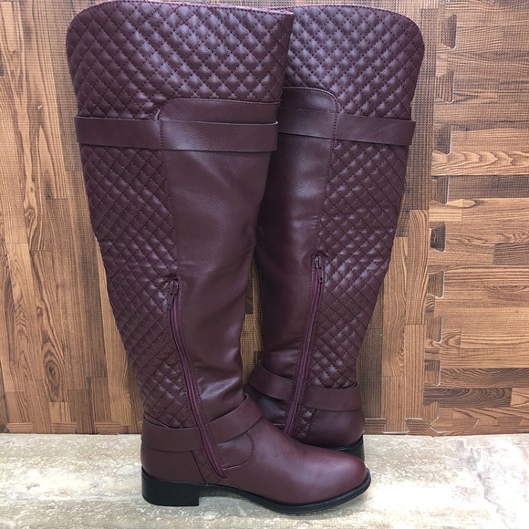JUSTFAB Burgundy Keswick WC Flat Boots Size 7.5 - Picture 7 of 15